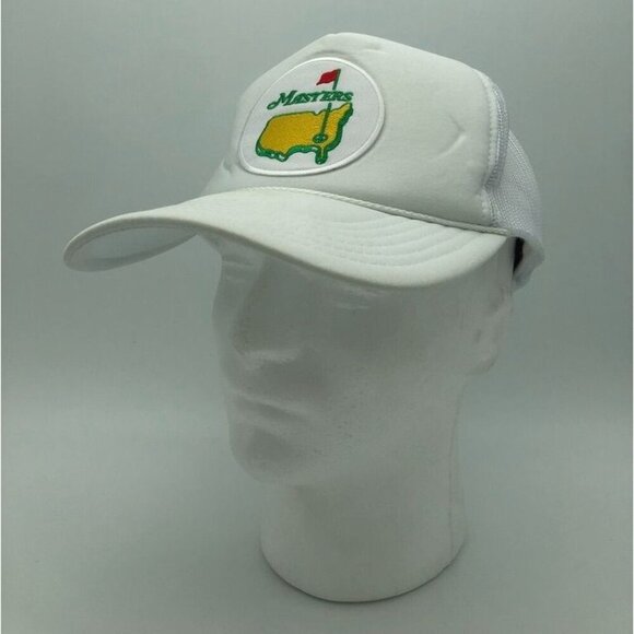 Masters Tournament Golf White Trucker Hat 5 Panel High Crown Snapback Cap OTTO - Picture 2 of 6